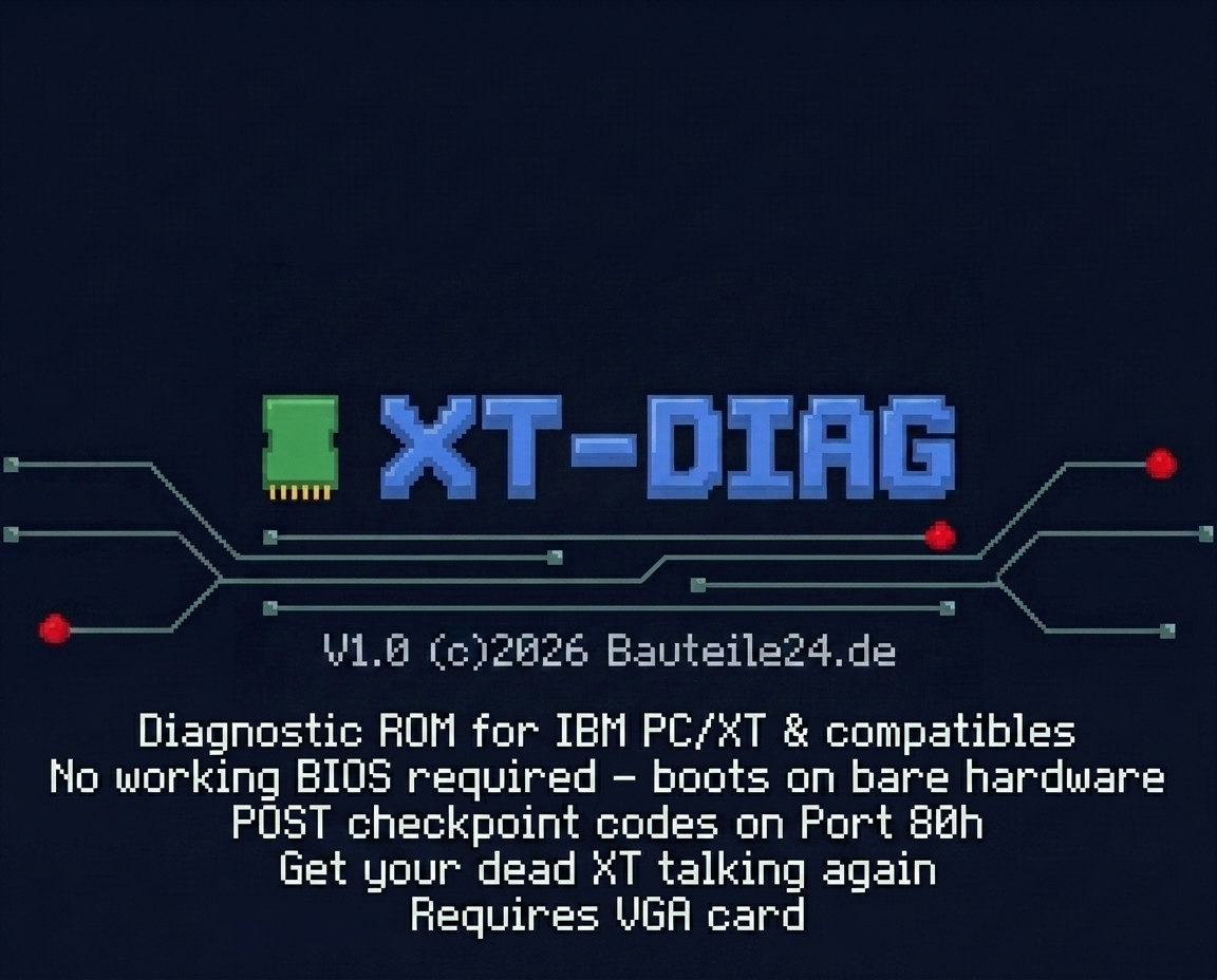 IBM 5160 + XT-Clone DIAG-ROM, Port-80h POST-Code