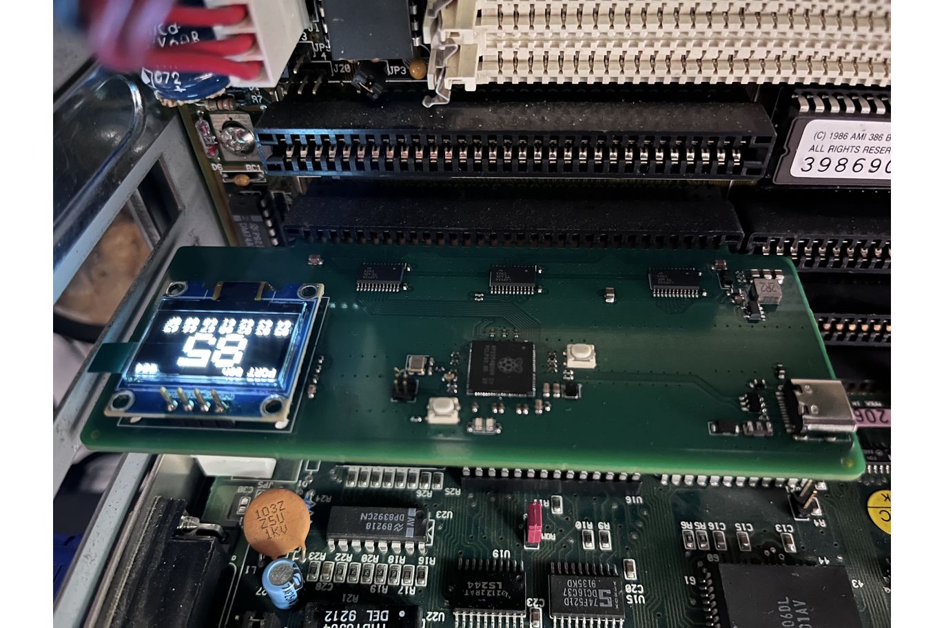 ISA-DIAG - POST-Diagnosekarte für IBM-PC-XT/AT-kompatible Systeme + OLED-Display